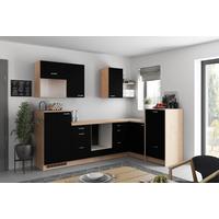 Eckküche Clean - Wildeiche/Schwarz, MODERN, Holzwerkstoff (280/178cm) - Express
