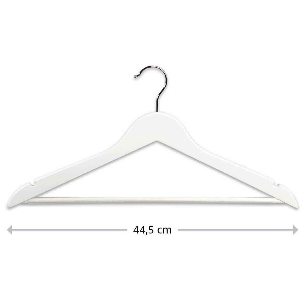 Kleiderbügel Set Weiß B: 44,5 cm - Weiß, Basics, Holz (44.5/10/1.2cm) - Kesper