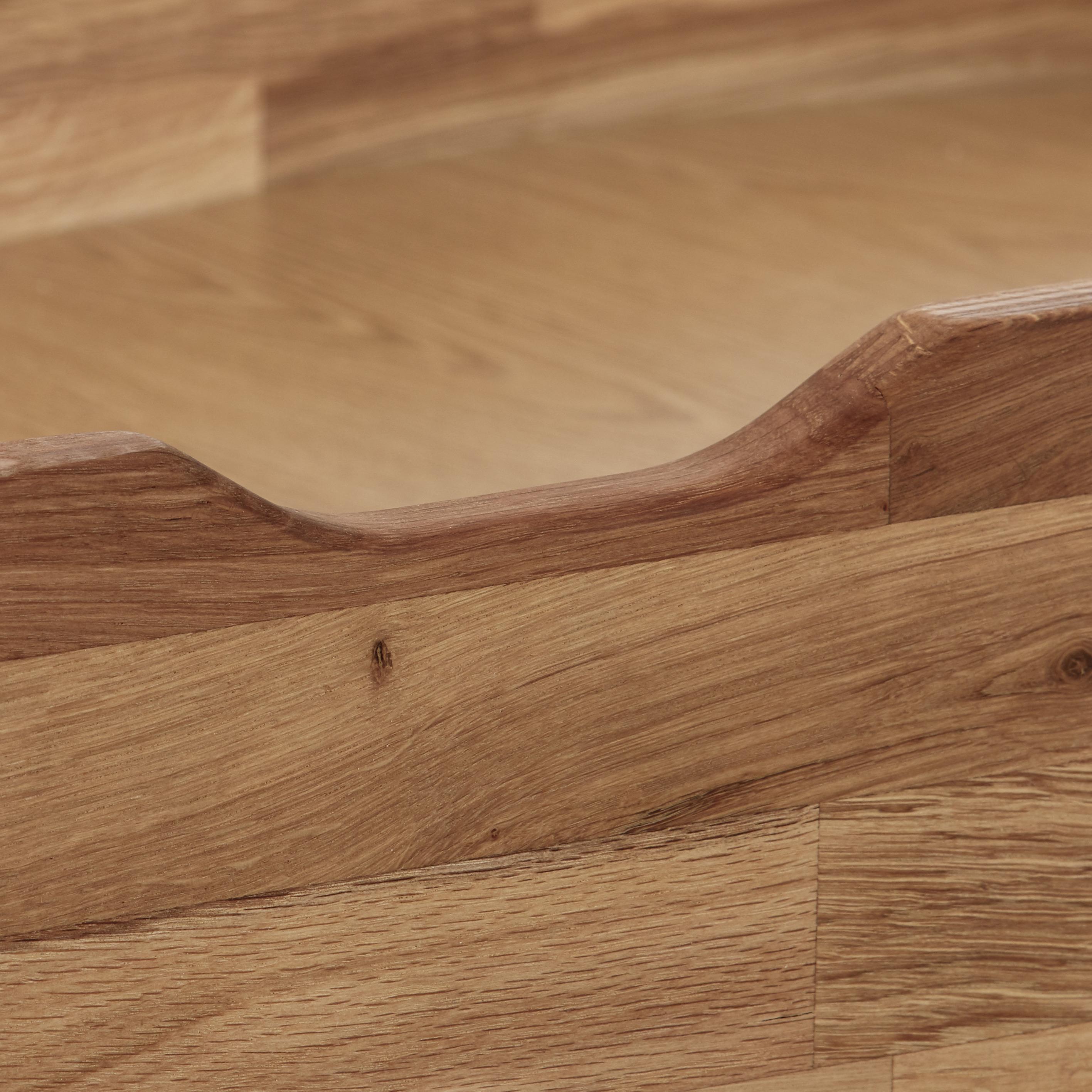 Bettkasten Malu B: 120 cm Eiche Massiv mit Rollen - Eichefarben, Natur, Holz (120/68,5/21cm)