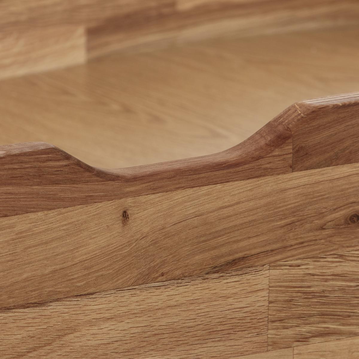 Bettkasten Malu B: 120 cm Eiche Massiv mit Rollen - Eichefarben, Natur, Holz (120/68,5/21cm)