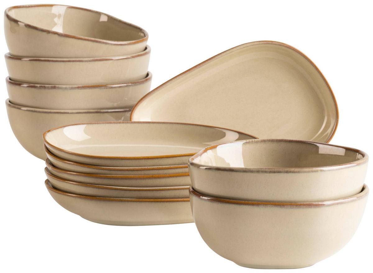 Snackschalenset Cordelia Sandfarben, 12-Teilig - Sandfarben, Trend, Keramik - Mäser