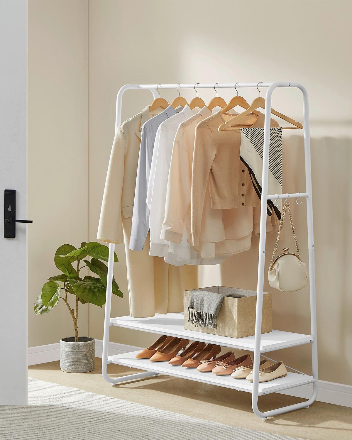 Kleiderschrank Weiß B: 100cm - Weiß, Basics, Holzwerkstoff/Metall (100/160/45cm)