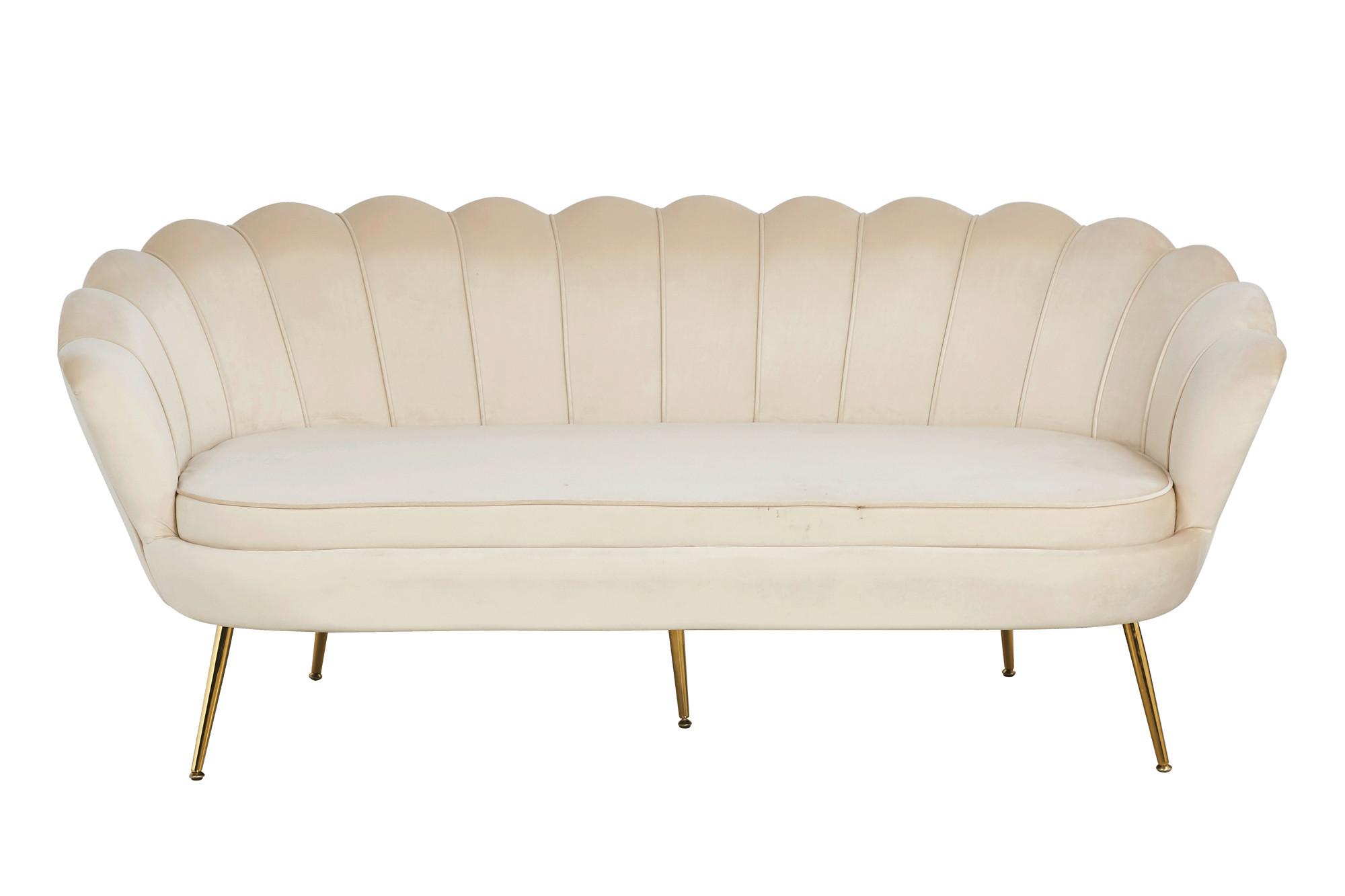 3-sitzer-sofa Beige B: 180 Cm - Beige/Goldfarben, MODERN, Textil (180/78/76cm) - Livetastic