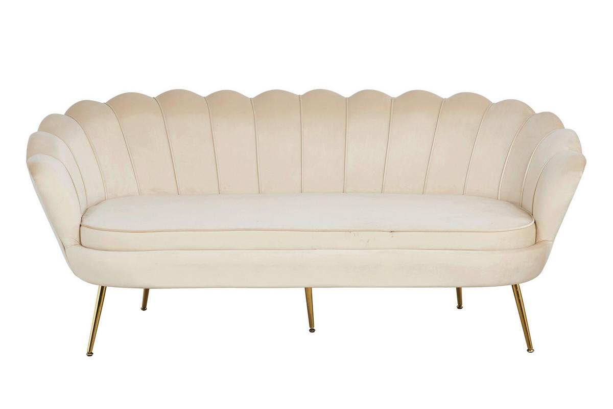 3-sitzer-sofa Beige B: 180 Cm - Beige/Goldfarben, MODERN, Textil (180/78/76cm) - Livetastic