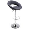 Barhocker höhenverstellbar mit Lehne Scott Grau/Chrom - Chromfarben/Grau, MODERN, Holz/Kunststoff (56/82-103/50cm)