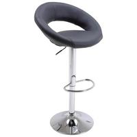 Barhocker höhenverstellbar mit Lehne Scott Grau/Chrom - Chromfarben/Grau, MODERN, Holz/Kunststoff (56/82-103/50cm)
