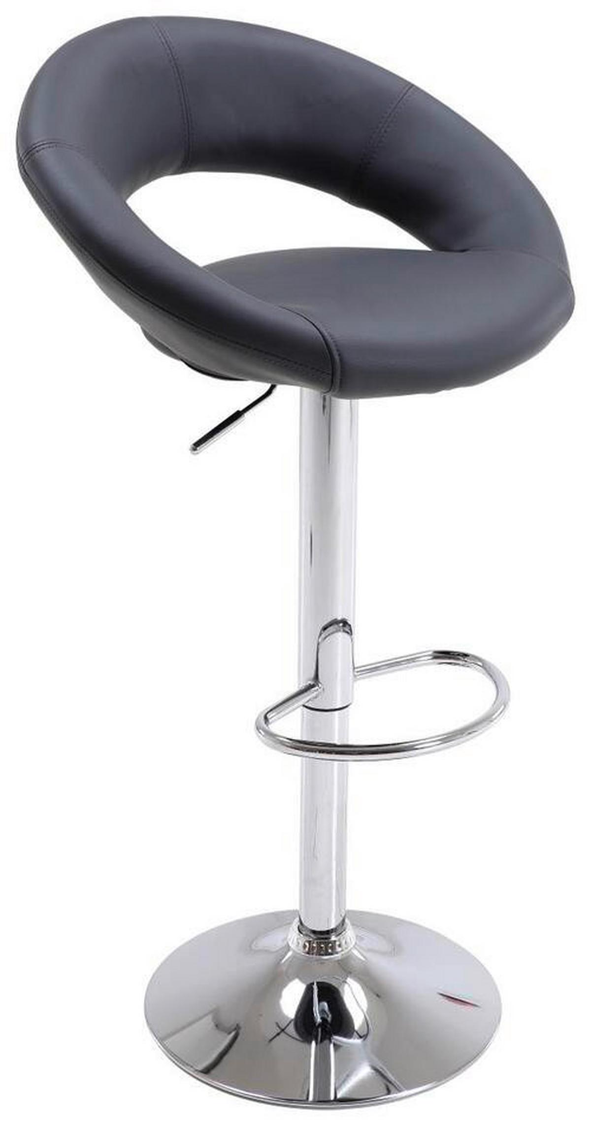 Barhocker höhenverstellbar mit Lehne Scott Grau/Chrom - Chromfarben/Grau, MODERN, Holz/Kunststoff (56/82-103/50cm)
