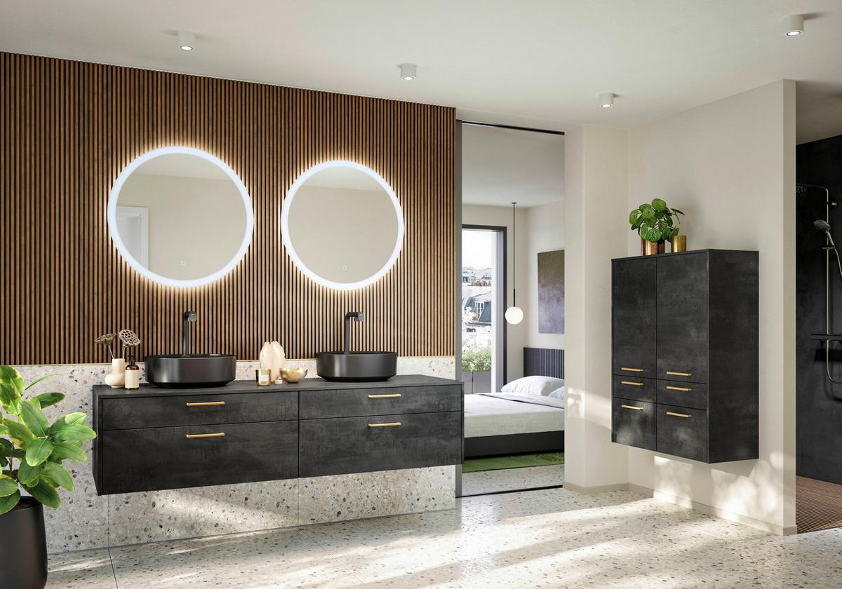 TV-Element Las Vegas Weiß B: 160 cm - Sandfarben/Weiß, MODERN, Holzwerkstoff (160/36/37cm) - Vertico
