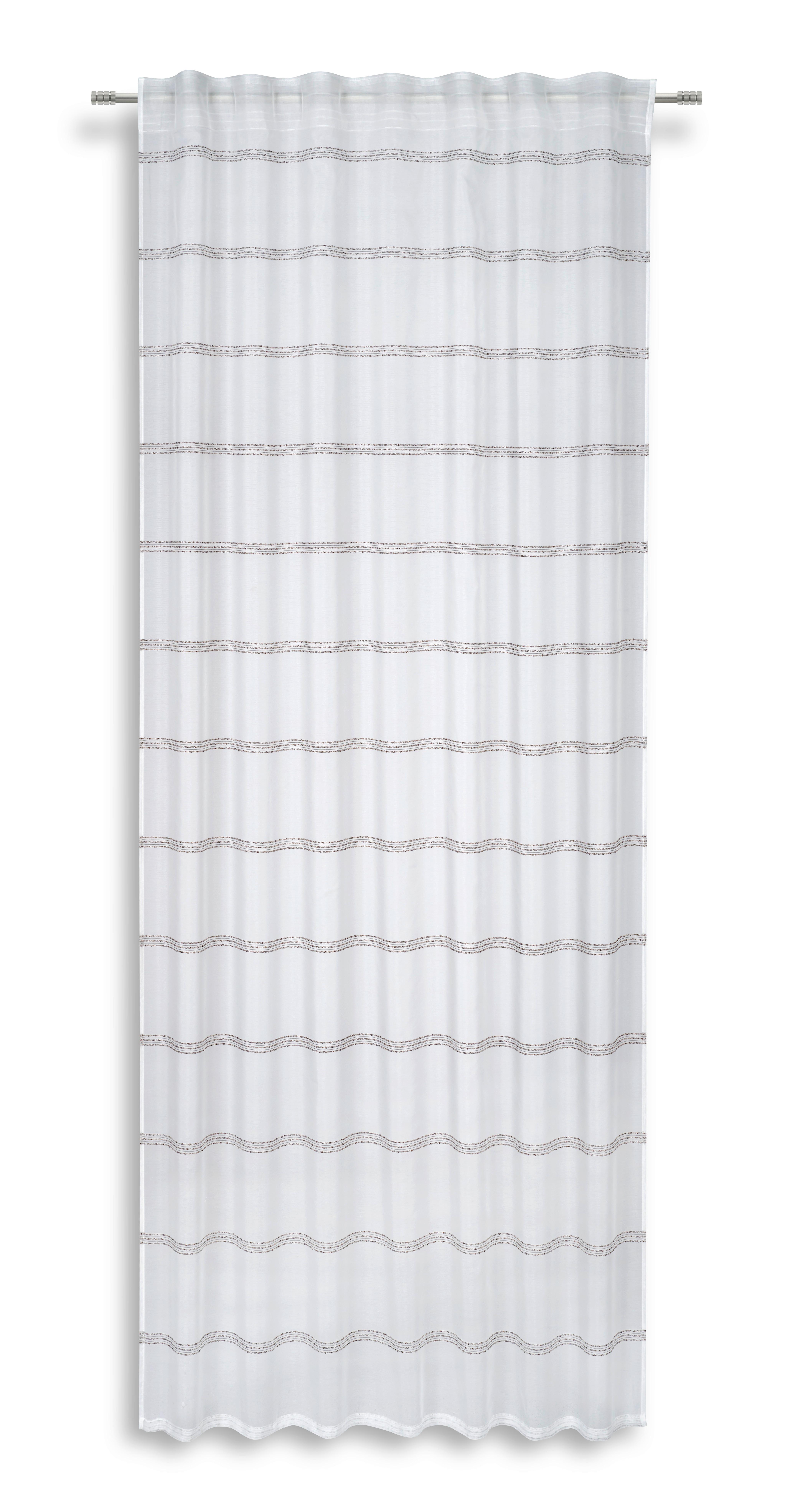 FERTIGVORHANG BIBIANA - Dunkelgrau/Weiß, MODERN, Textil (140/245cm) - Luca Bessoni