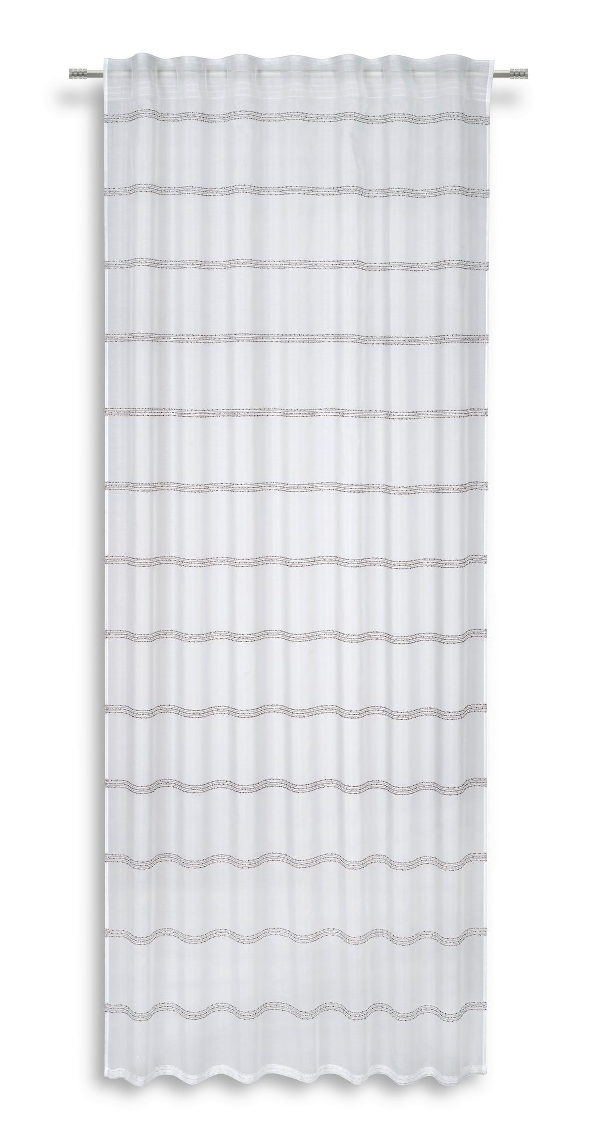 Fertigvorhang Bibiana - Dunkelgrau/Weiß, MODERN, Textil (140/245cm) - Luca Bessoni