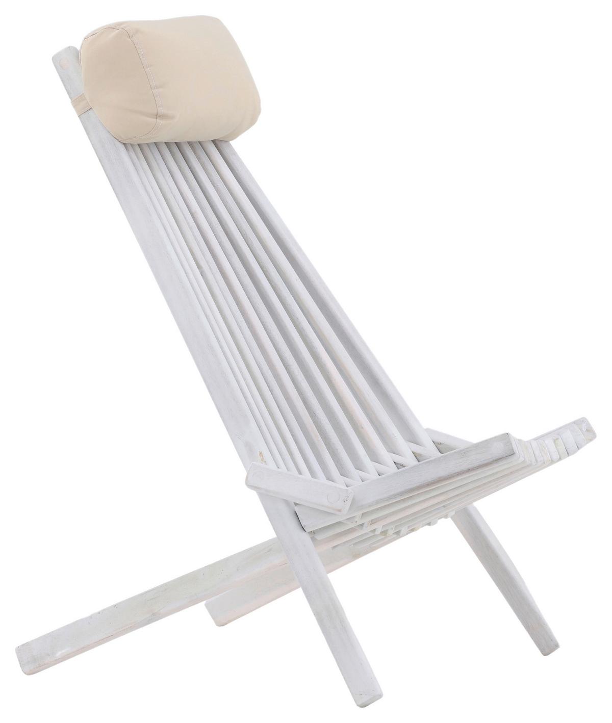 Strandsessel Wetterfest Asta Holz - Weiß, KONVENTIONELL, Holz (57/79/73cm) - Gardenson