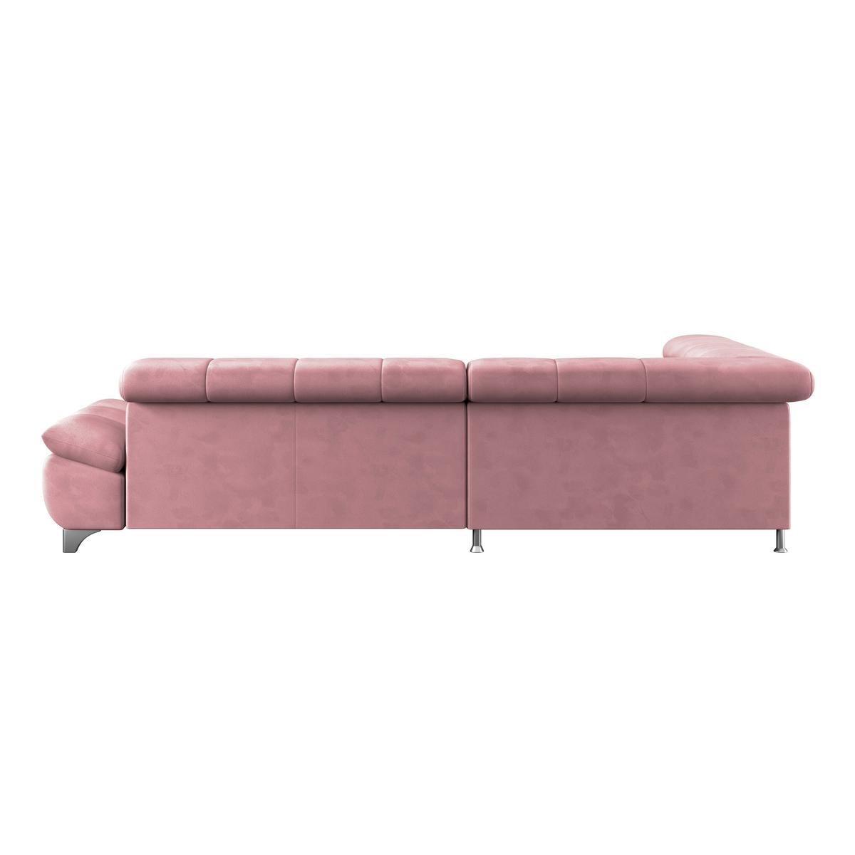 Ecksofa Gemini Rosa, B: 234 Cm - Chromfarben/Rosa, KONVENTIONELL, Textil (234/312cm)