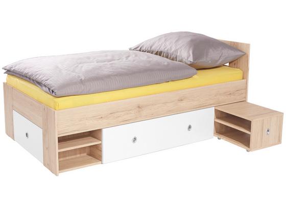 Ágykeret Azurro - tölgy színű/fehér, modern, faanyagok (204/75/95cm) Ágykeret Azurro - tölgy színű/fehér, modern, faanyagok (204/75/95cm)
