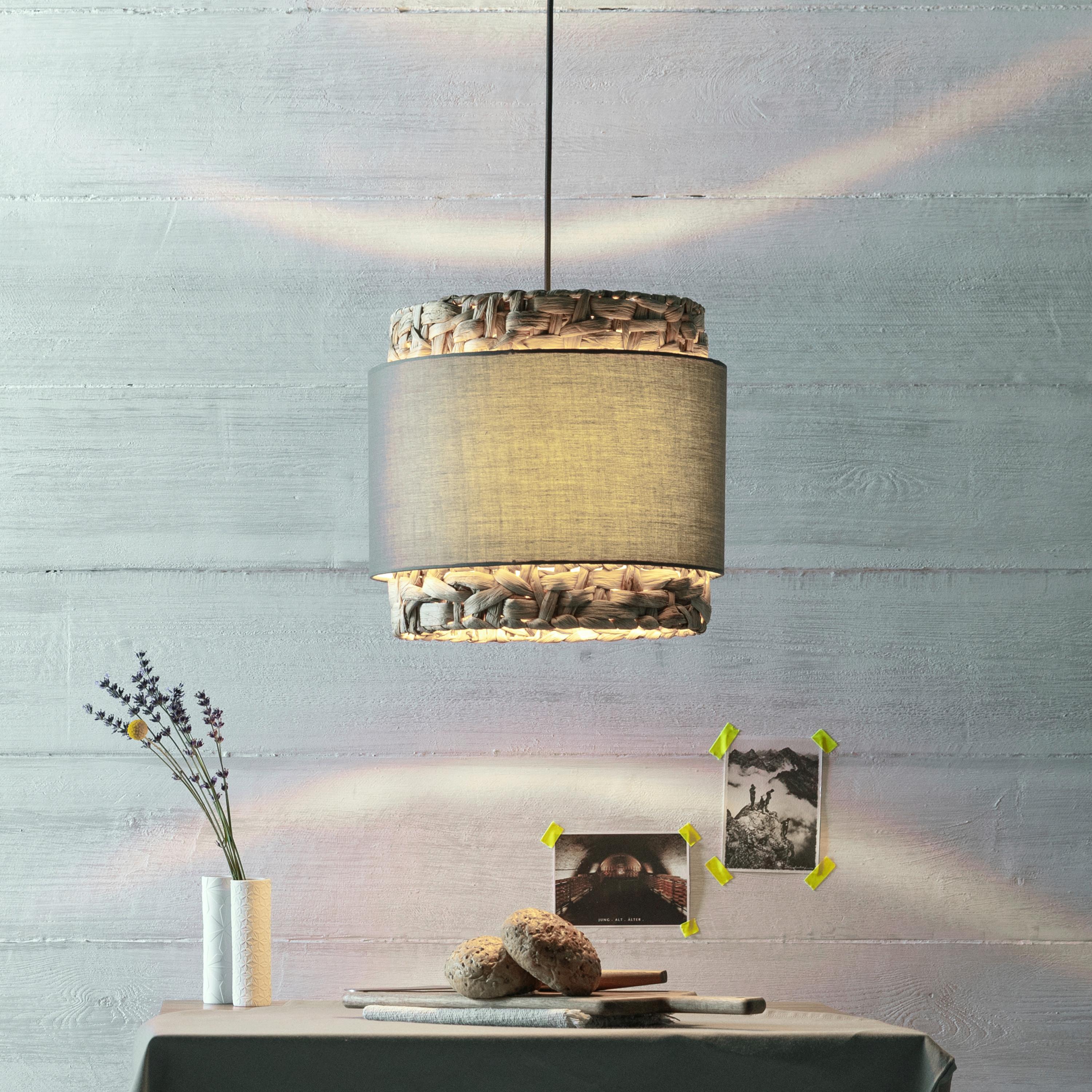 Hängeleuchte 99826/22 Waterlilly - Beige/Grau, Natur, Naturmaterialien/Textil (35/140cm) - Brilliant