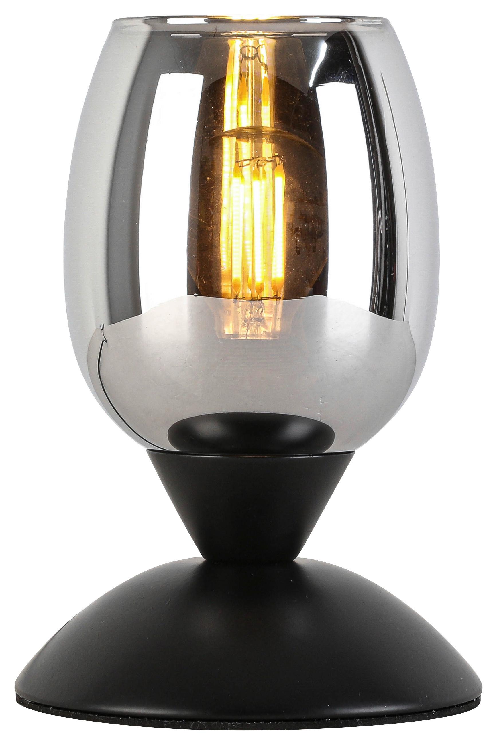 STOLNÍ LAMPA BLACKO - černá/barvy chromu, Moderní, kov/sklo (12,5/18cm) - Modern Living