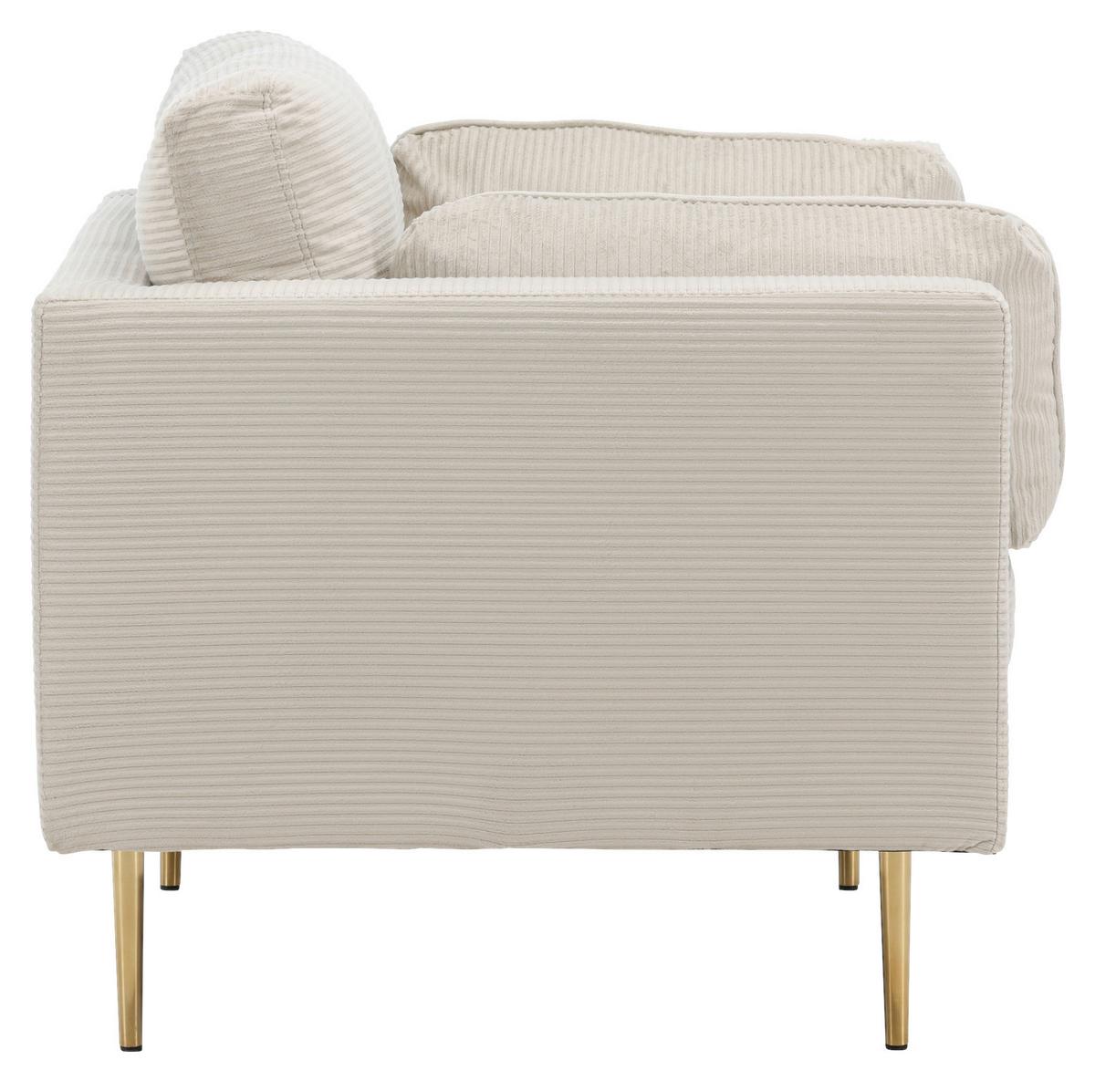 Sessel Boom - Beige/Goldfarben, Design, Textil/Metall (110/84/86cm) - Livetastic