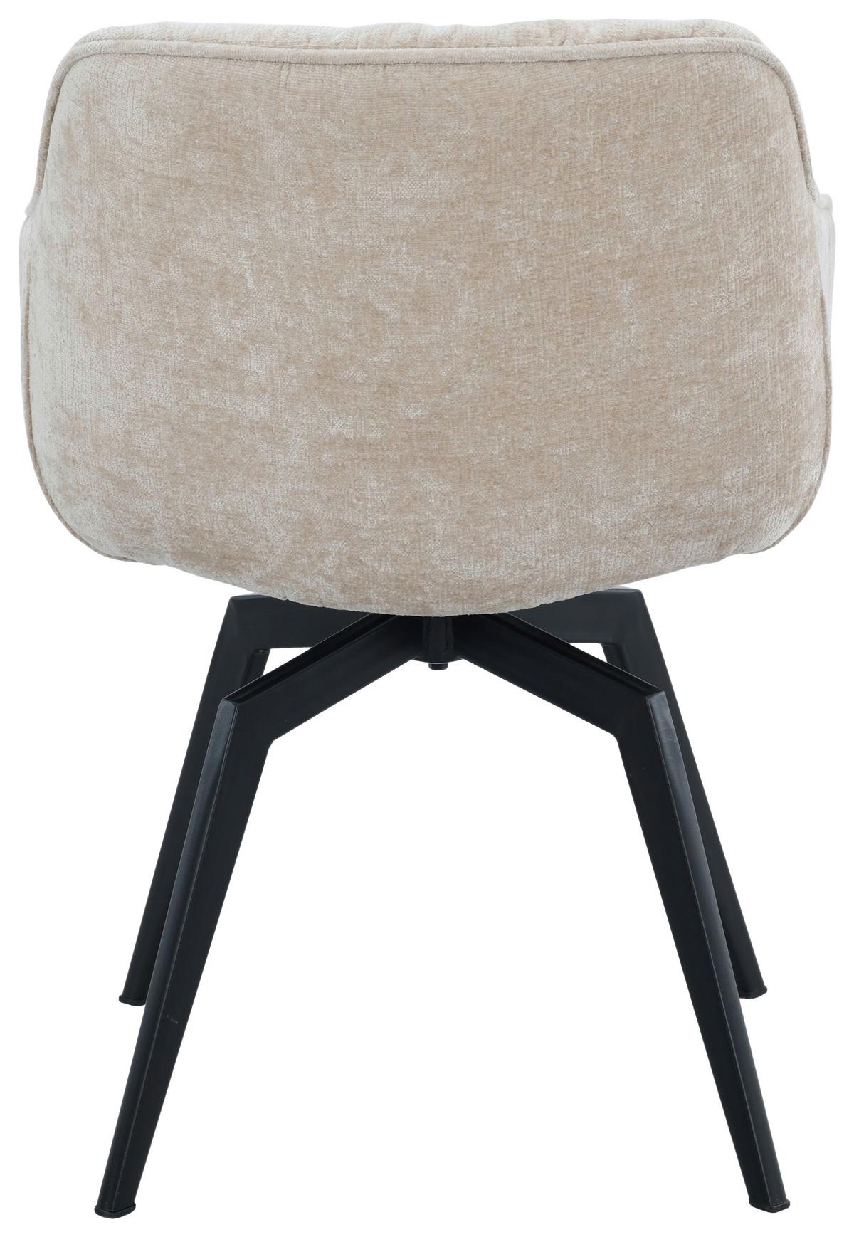 Armlehnstuhl Avegno Beige/Schwarz B: 59,5 cm - Beige/Schwarz, MODERN, Textil/Metall (59,5/84/63,5cm) - Livetastic