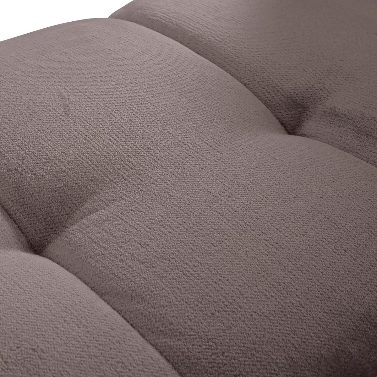 Bigsofa Sabea B: 220 Cm Schlammfarben Plüsch - Schlammfarben/Schwarz, KONVENTIONELL, Textil (220/67/106cm) - MID.YOU