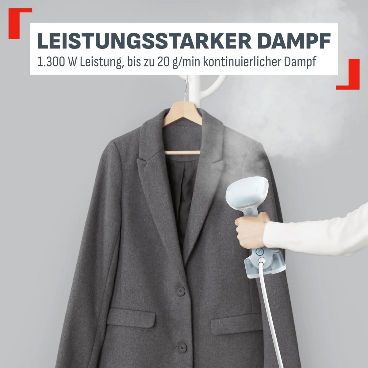 Dampfbürste Pastellblau, Weiß, 1300W - Pastellblau/Weiß, Basics, Kunststoff (12,7/10,5/22cm) - Tefal