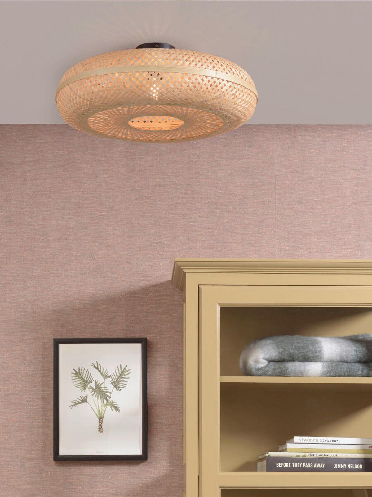 Deckenleuchte Palawan Naturfarben B: 60 Cm - Naturfarben, Trend, Holz (60/60/17cm) - Good & Mojo