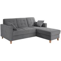 Ecksofa Bergen - Dunkelgrau/Naturfarben, Design, Textil (231/160cm) - Luca Bessoni