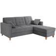 Ecksofa Bergen - Dunkelgrau/Naturfarben, Design, Textil (231/160cm) - Luca Bessoni