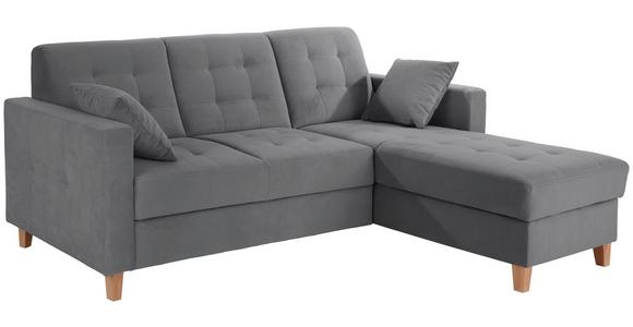 Ecksofa Bergen - Dunkelgrau/Naturfarben, Design, Textil (231/160cm) - Luca Bessoni