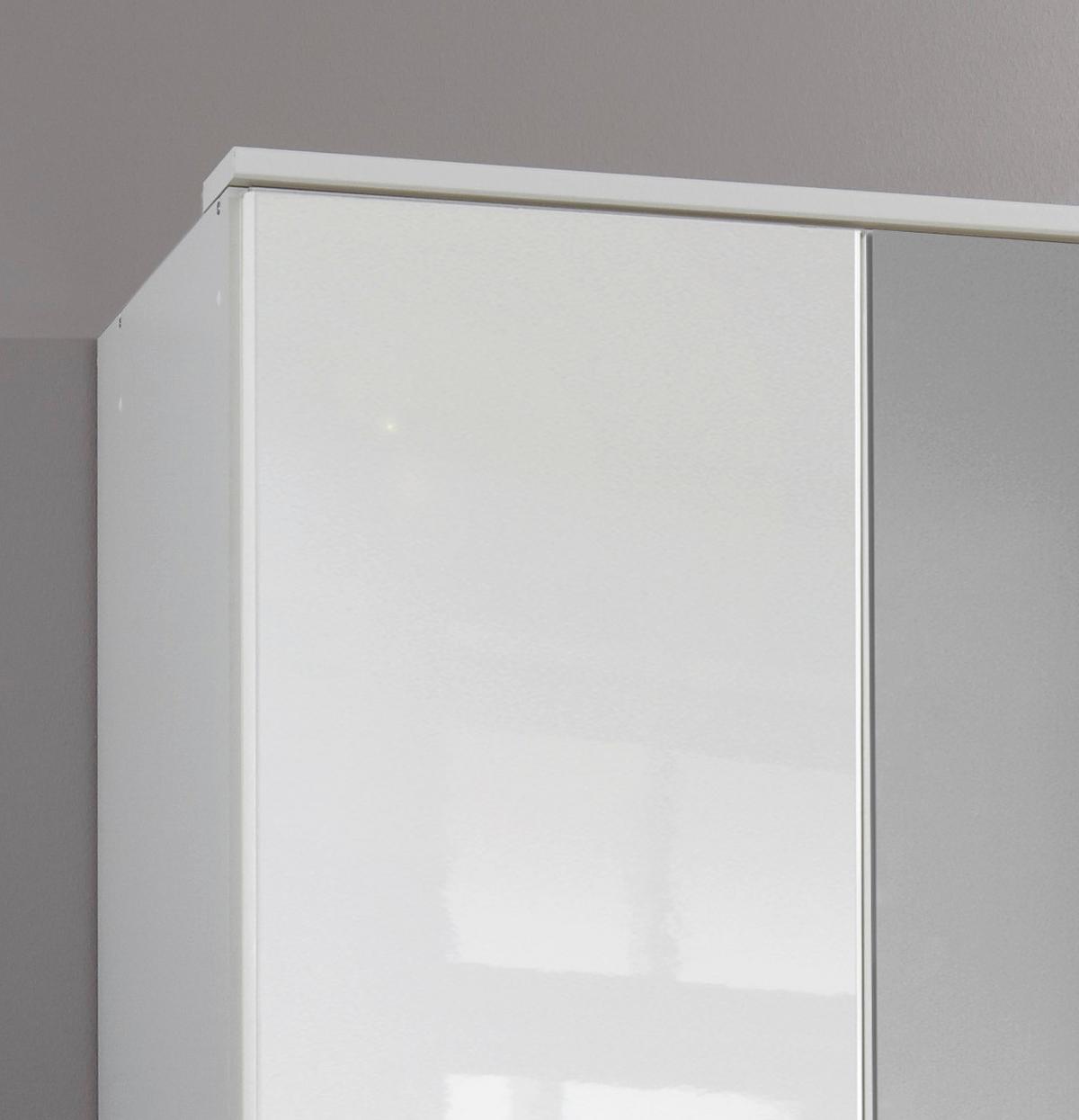 Šatníková skriňa CLACK biela vysoký lesk - biela/biela s vysokým leskom, Basics, kompozitné drevo (135/199/58cm) - MID.YOU