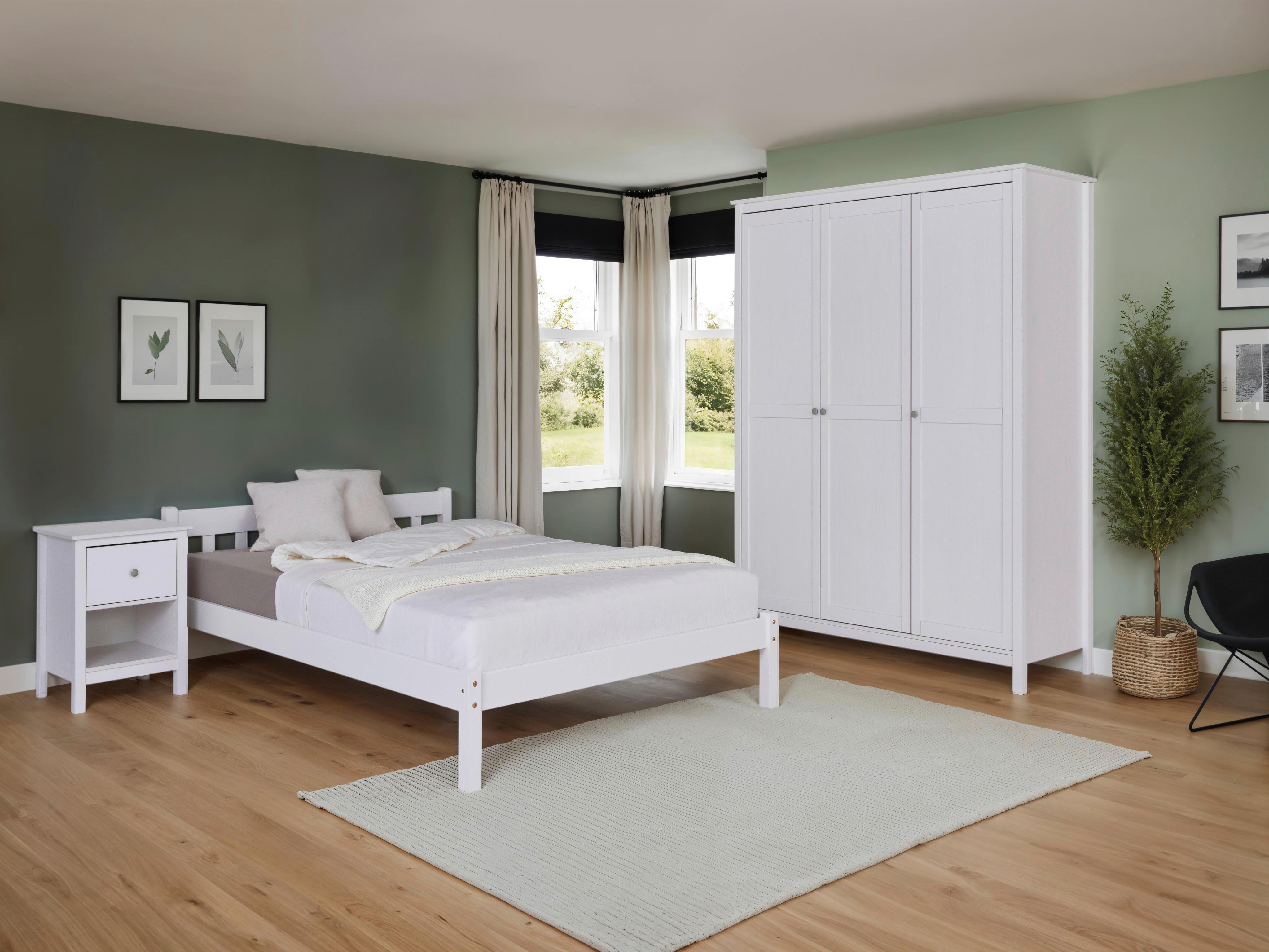 EINZELZIMMER Vilmar chilly Weiß 3-teilig - Weiß, MODERN, Holz - MID.YOU