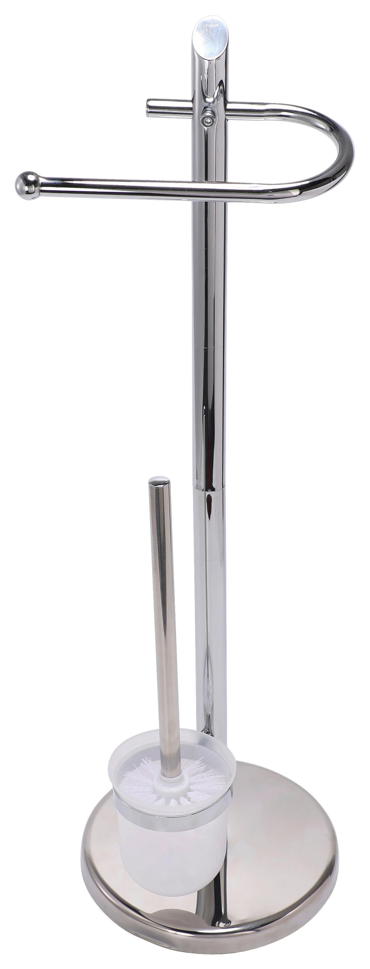 WC kefa so stojanom COMO 1 - biela/chrómová, Konventionell, kov/plast (20/73,5/20cm) - Homezone