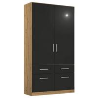 Drehtürenschrank Berlin Eiche Artisan/grau B: 91 Cm - Eiche Artisan/Grau, MODERN, Holzwerkstoff (91/210/54cm) - Rauch Möbel