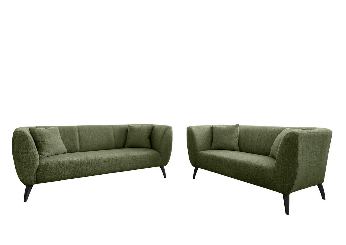 2-Sitzer-Sofa Colori Grün Rücken Echt - Schwarz/Grün, MODERN, Textil (172/83/88cm) - MID.YOU