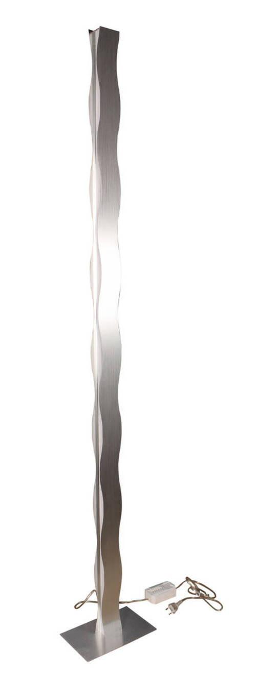 LED-Stehlampe Wave dimmbar Nickelfarben Fußschalter - Nickelfarben, Design, Metall (26/177/16cm)