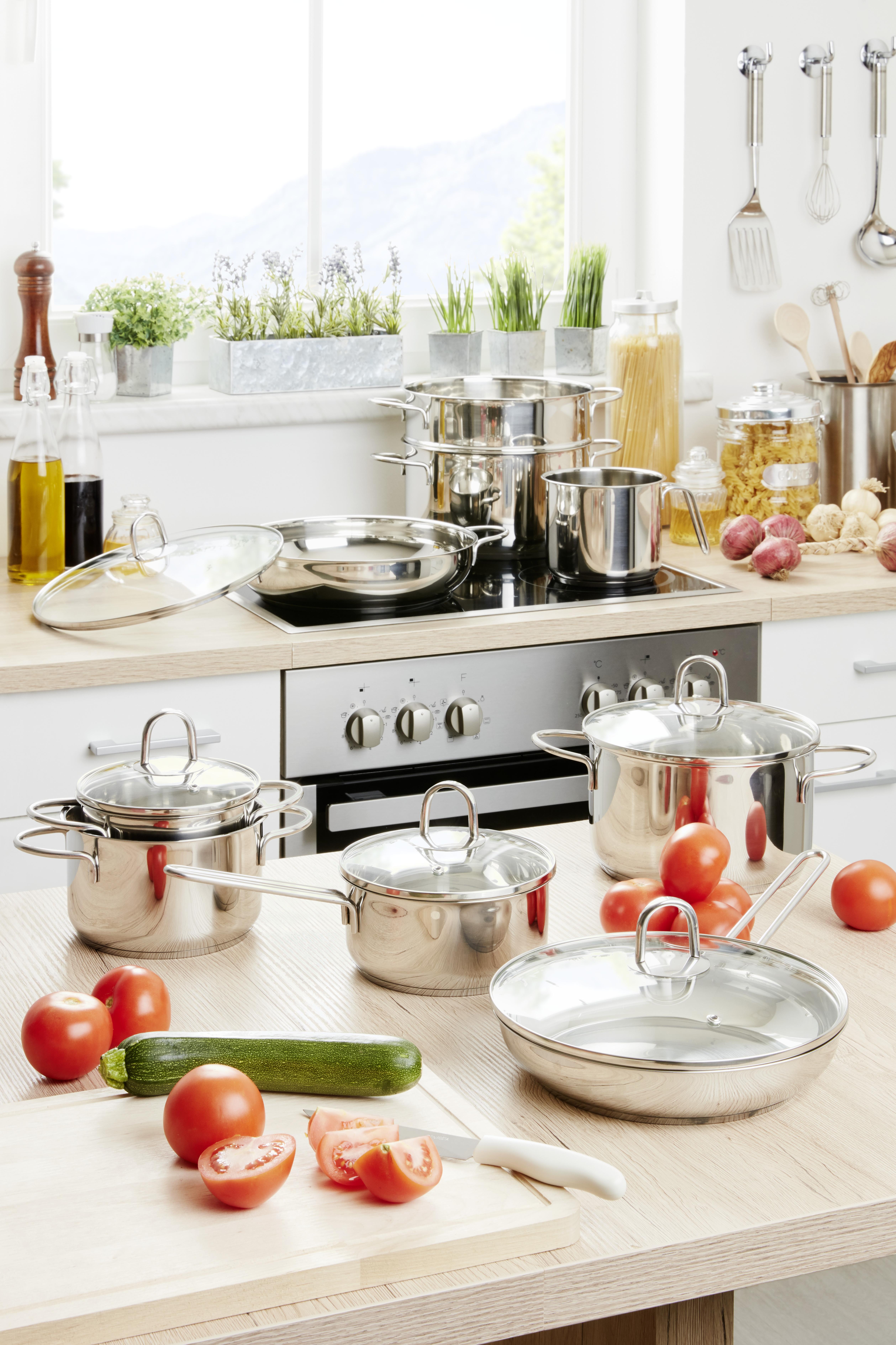 James Wood Kochtopfset Jörg 14 Tlg. Edelstahl, mit Deckel