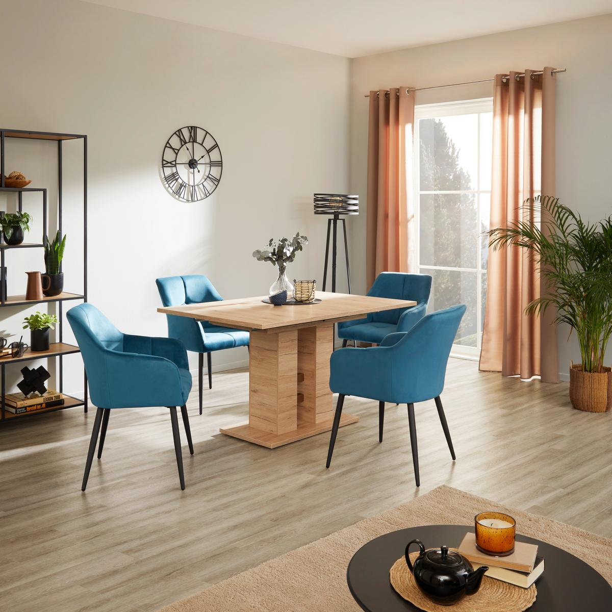 Esstisch Ausziehbar Helena 140-220x90 Cm Eiche Dekor - Eichefarben, KONVENTIONELL, Holzwerkstoff (140-220/76/90cm)