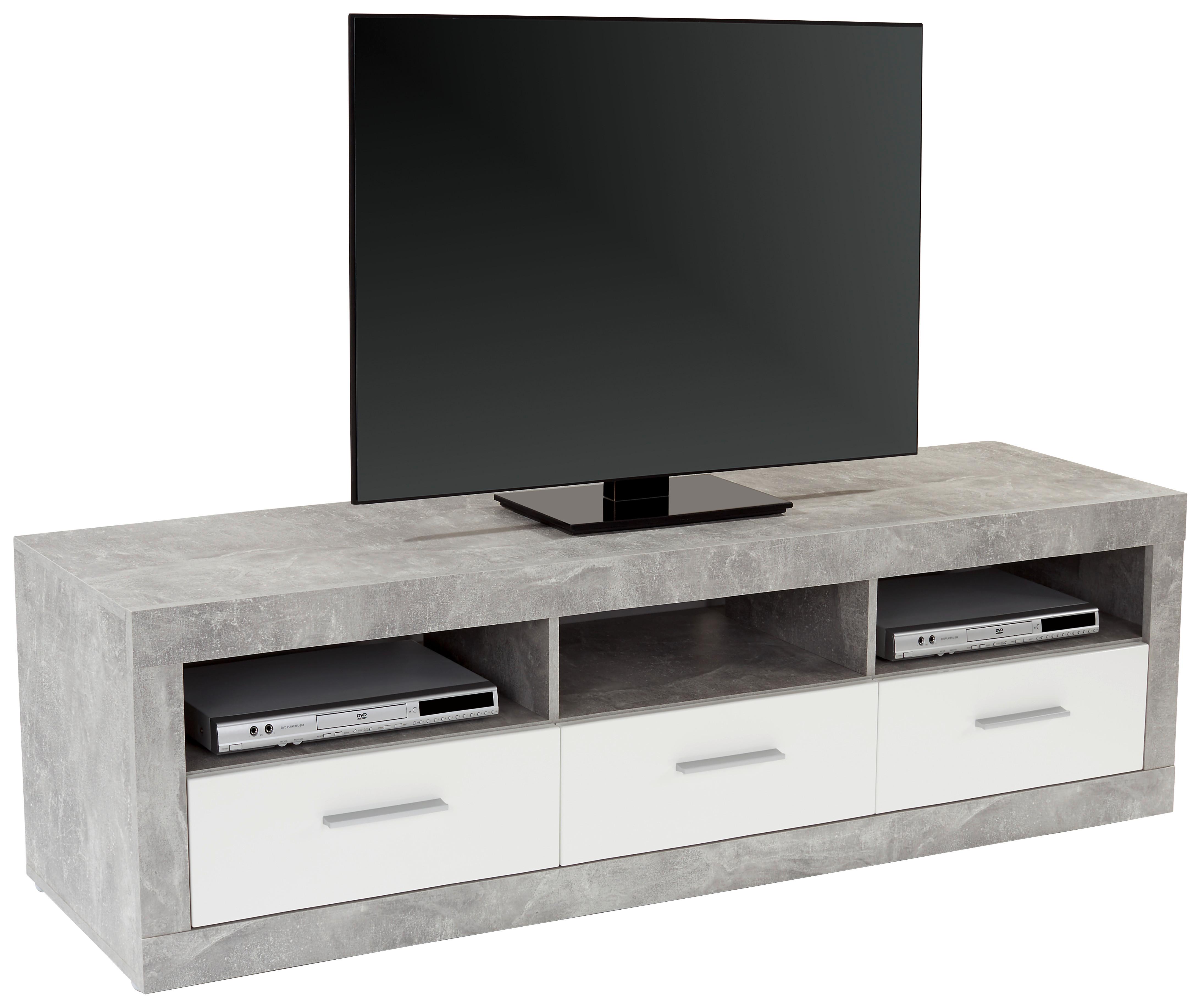 Tv Díl Malta - šedá/bílá, Moderní, kompozitní dřevo/plast (185/50/42cm)