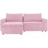 Ecksofa Dallas - Schwarz/Rosa, MODERN, Holz/Kunststoff (258/173cm)