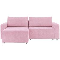 Ecksofa Dallas - Schwarz/Rosa, MODERN, Holz/Kunststoff (258/173cm)