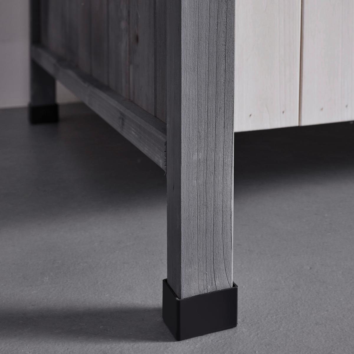 Zahradní lavice z masívu Giuliana bílá/šedá - šedá/bílá, Moderní, dřevo (135/170/75cm) - Bessagi Garden