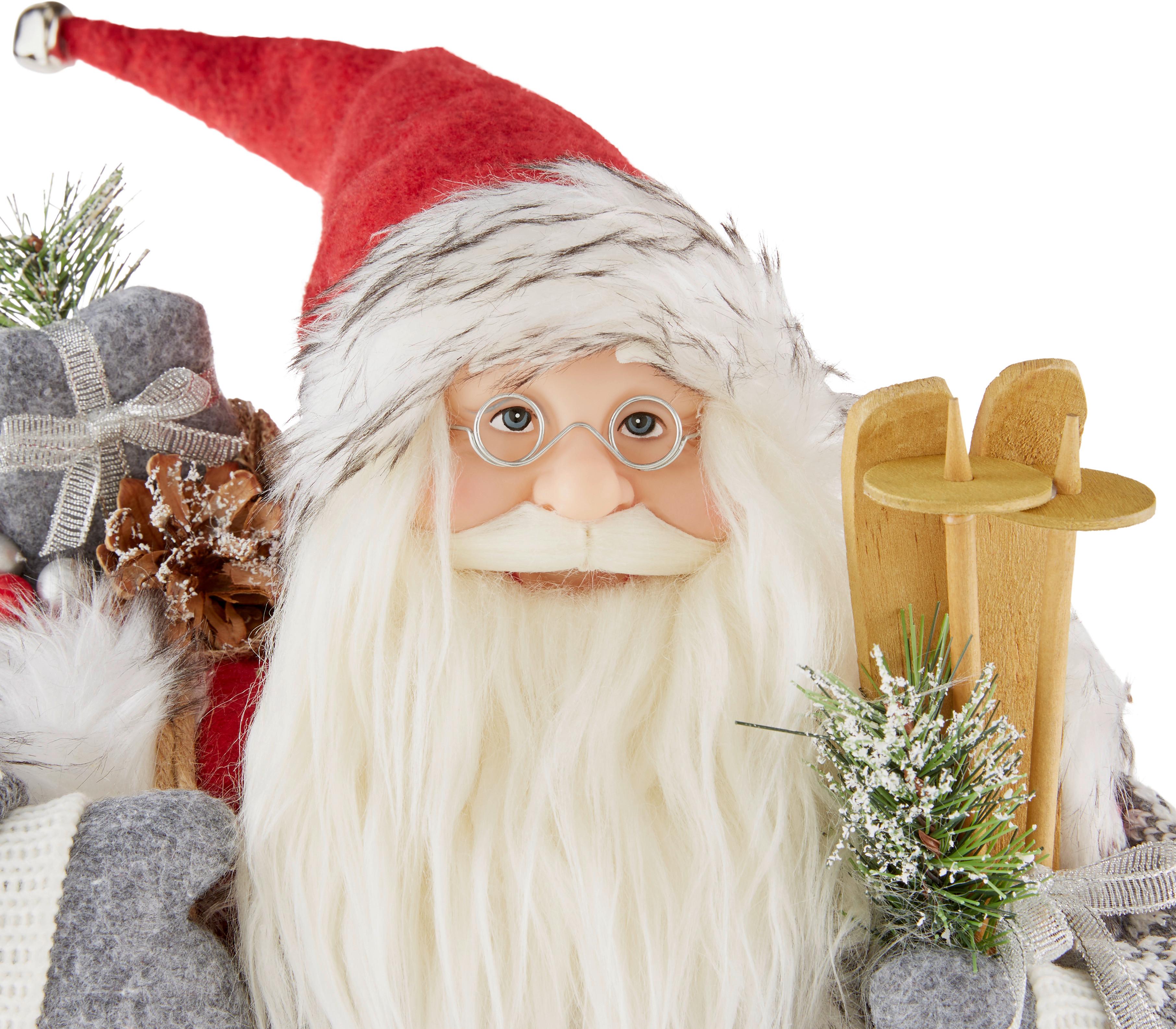 Weihnachtsmann Ruben - Rot/Grau, KONVENTIONELL, Holz/Kunststoff (22/17/45cm) - Ondega