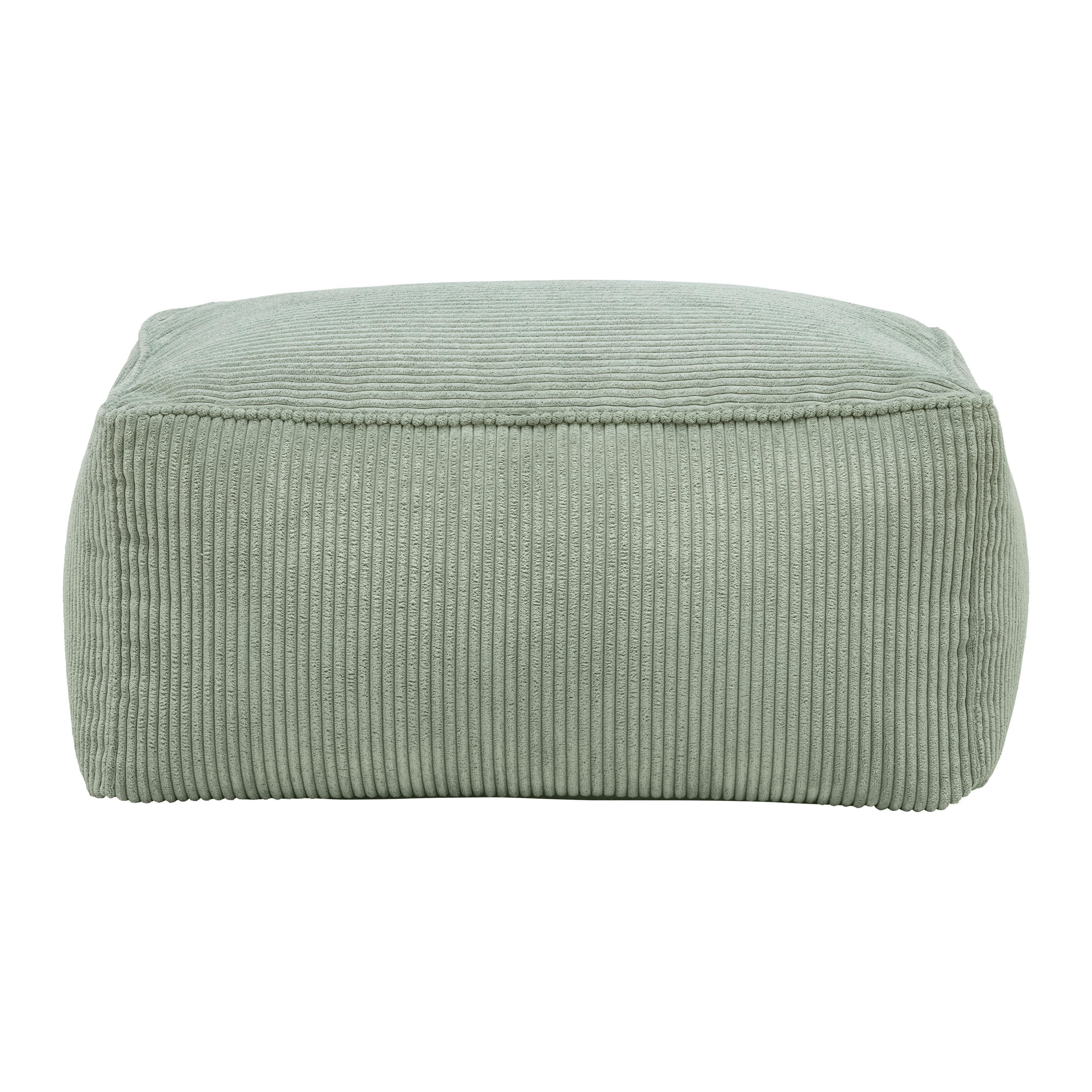 Taburet CAROLINE, zelený manšestr, max. 80 kg - světle zelená, Moderní, textil (80/38/50cm) - Mömax