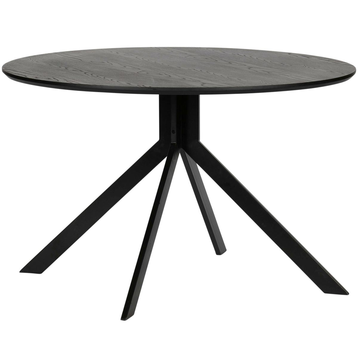 Esstisch Bruno Schwarz L: 120 Cm - Schwarz, Design, Holzwerkstoff/Metall (120/120/75cm) - Livetastic