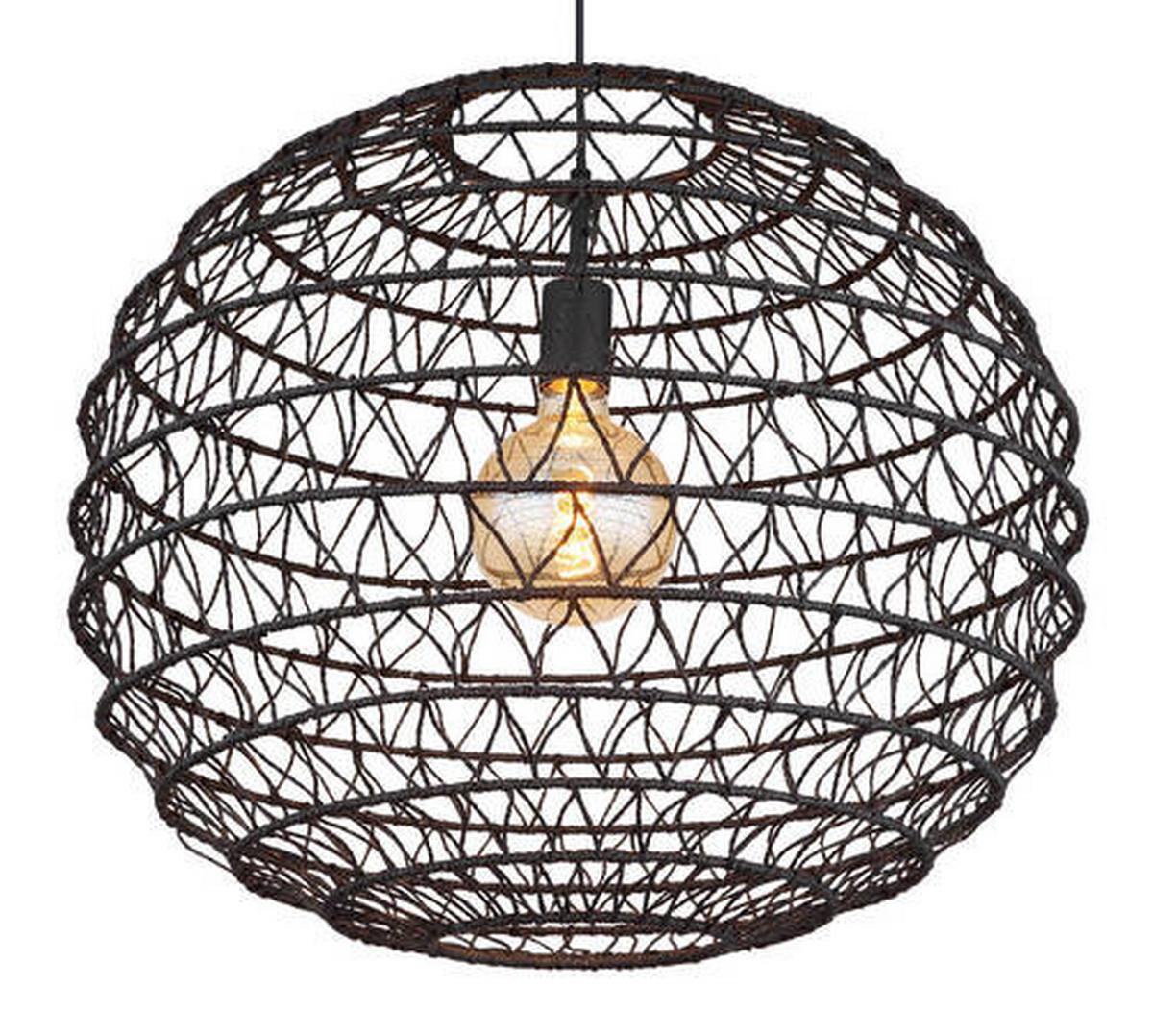 Hängeleuchte 15689h2 - Schwarz, Natur, Papier/Kunststoff (59/120cm) - Globo