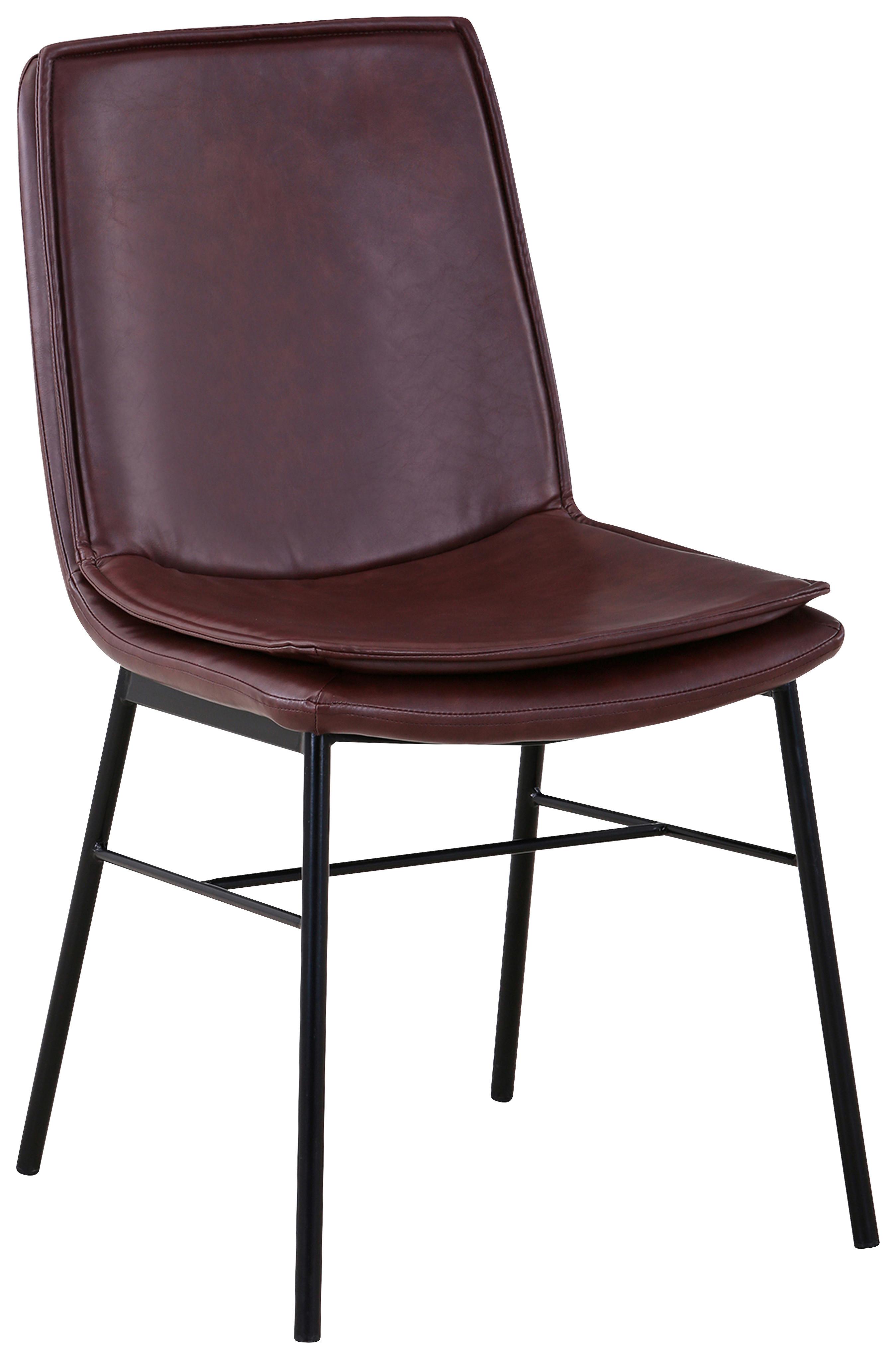 Stuhl-set Brady 125 Braun - Schwarz/Braun, Design, Kunststoff/Metall (46/84/60cm) - Kayoom