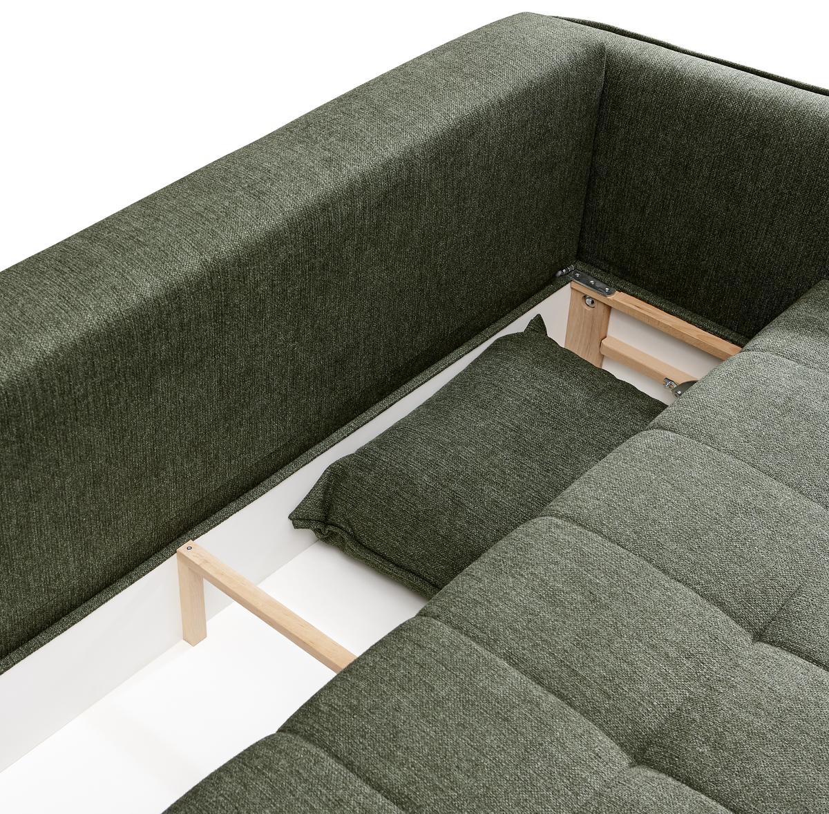 Schlafsofa Level - Schwarz/Grün, Design, Textil (235/70/108cm) - Livetastic