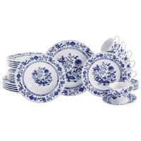 KOMBINOVANÁ SOUPRAVA FLORA ZWIEBELMUSTER - bílá/modrá, Design, keramika - Creatable