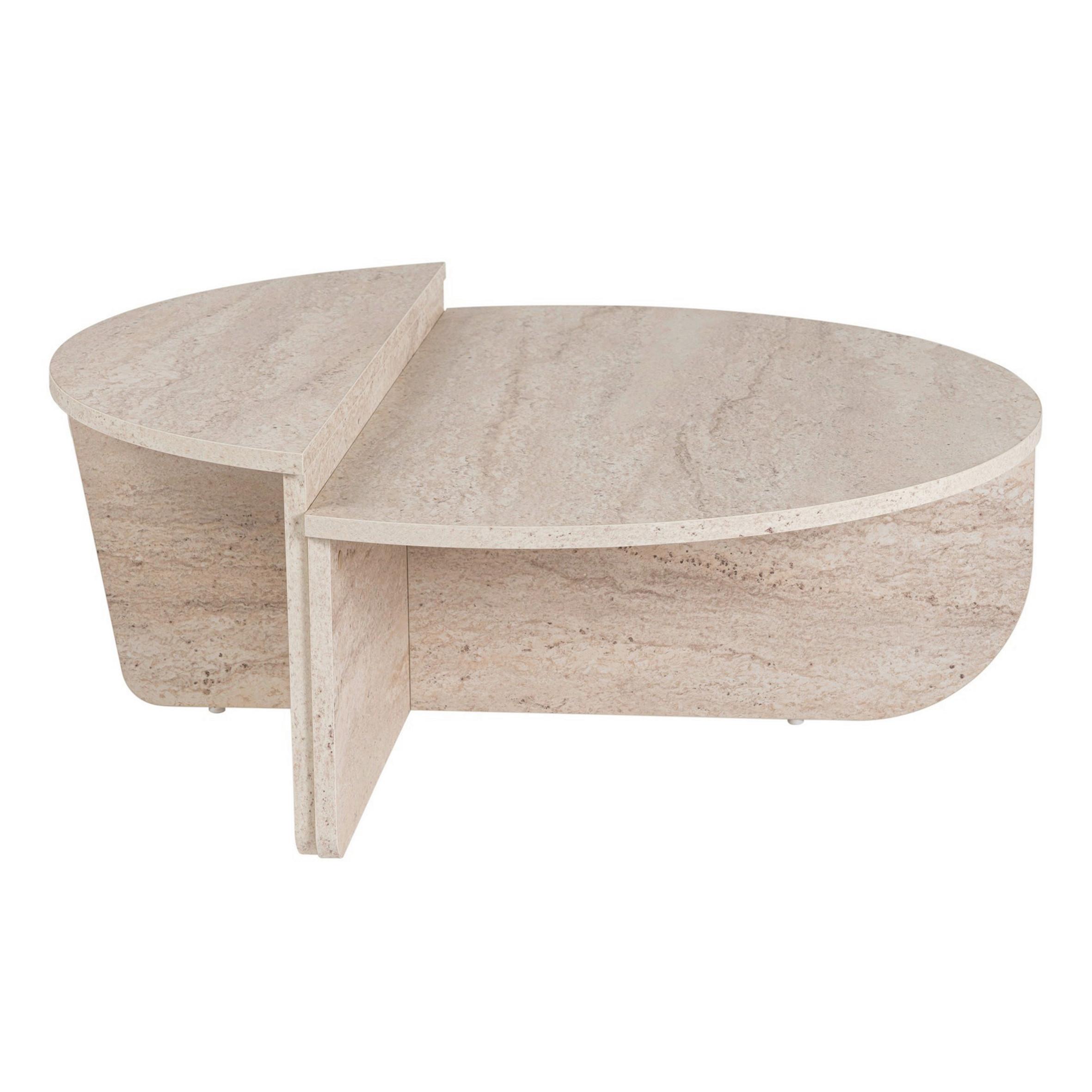 COUCHTISCH Orion Creme L: 90-85cm - Creme, Design, Holzwerkstoff (90-85/60-30/30-35cm) - MID.YOU
