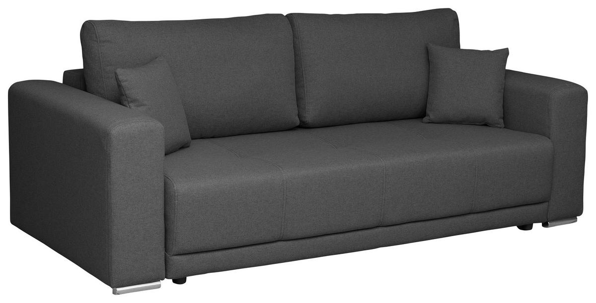Schlafsofa Berna - Chromfarben/Dunkelgrau, Design, Textil (238/77/108cm) - P & B