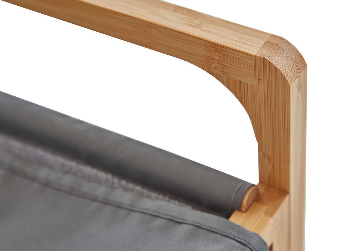 Wäschekorb Grau/Eichefarben B: 31,8 cm - Eichefarben/Grau, Design, Holzwerkstoff/Textil (31,8/75,5/60,6cm) - MID.YOU