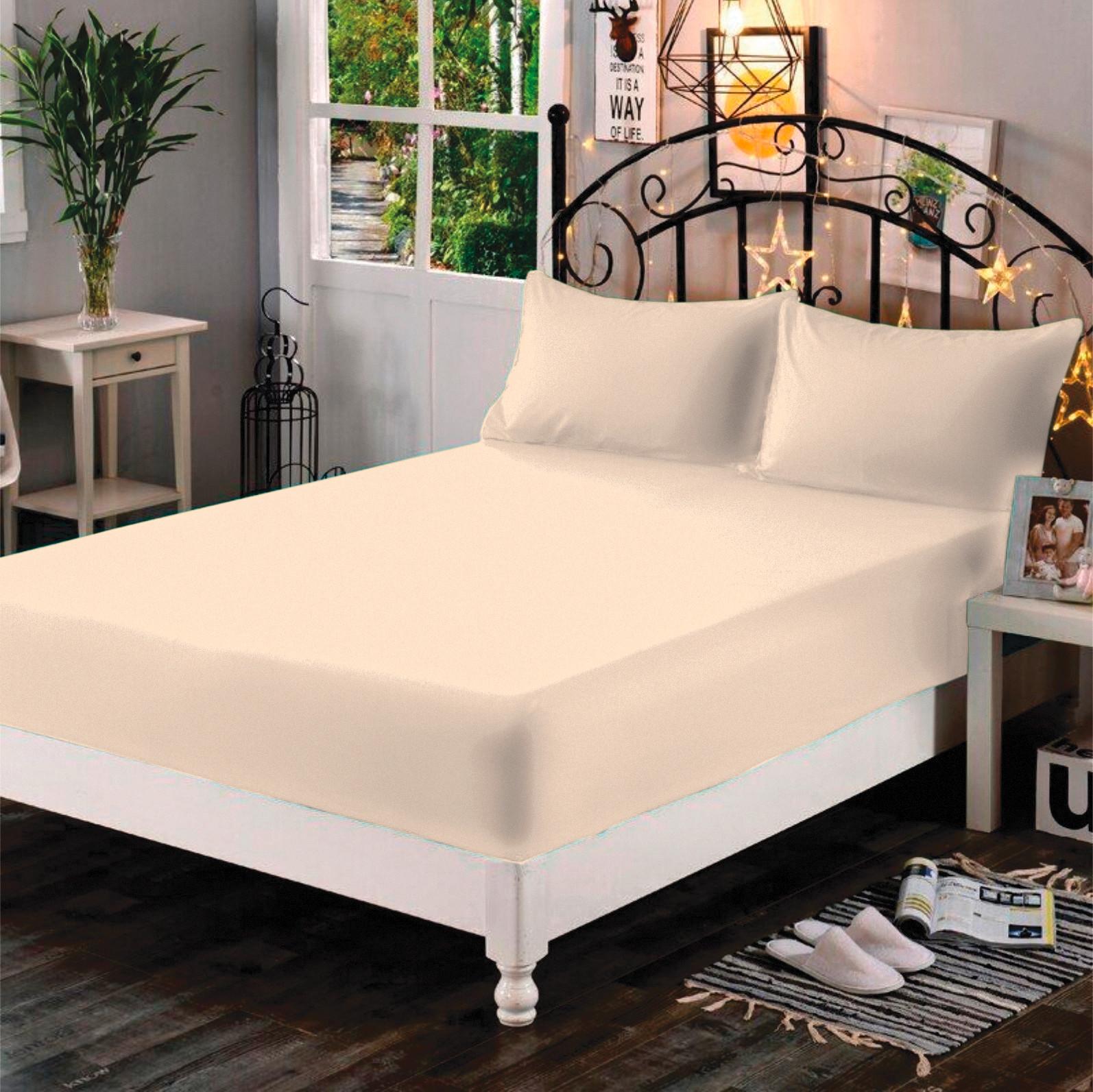 ELASTICKÉ PROSTĚRADLO SOPHIE - béžová, textil (200/200/30cm)